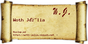 Woth Júlia névjegykártya
